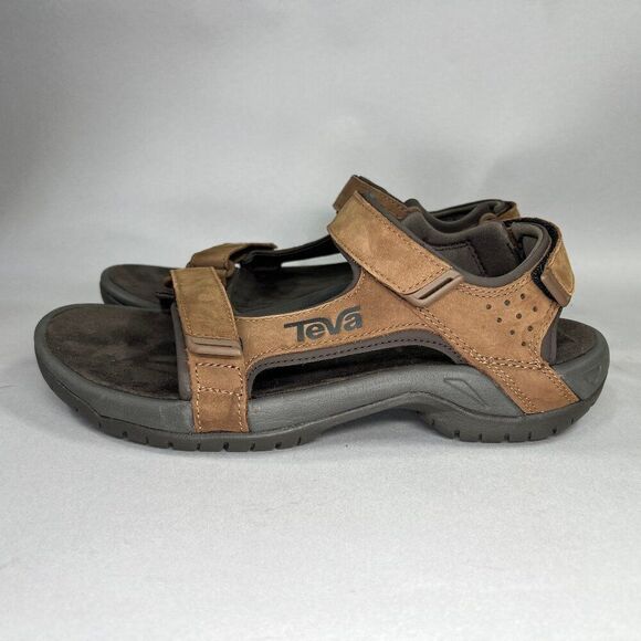 Teva Marston Sandals Men's Size 8 Brown Leather River Active Sport Sandals - Picture 4 of 12